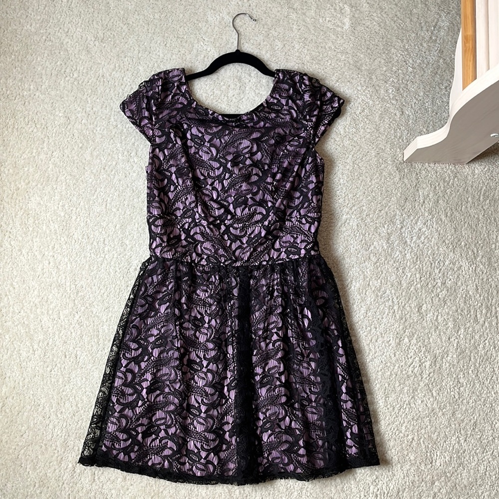 Size 6 Black/Lavender Lace Dress